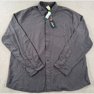 Grayers Shirt Men's XL Chambray Heather Dark Gray Textured Dobby Button Up NWT